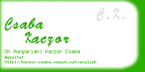 csaba kaczor business card